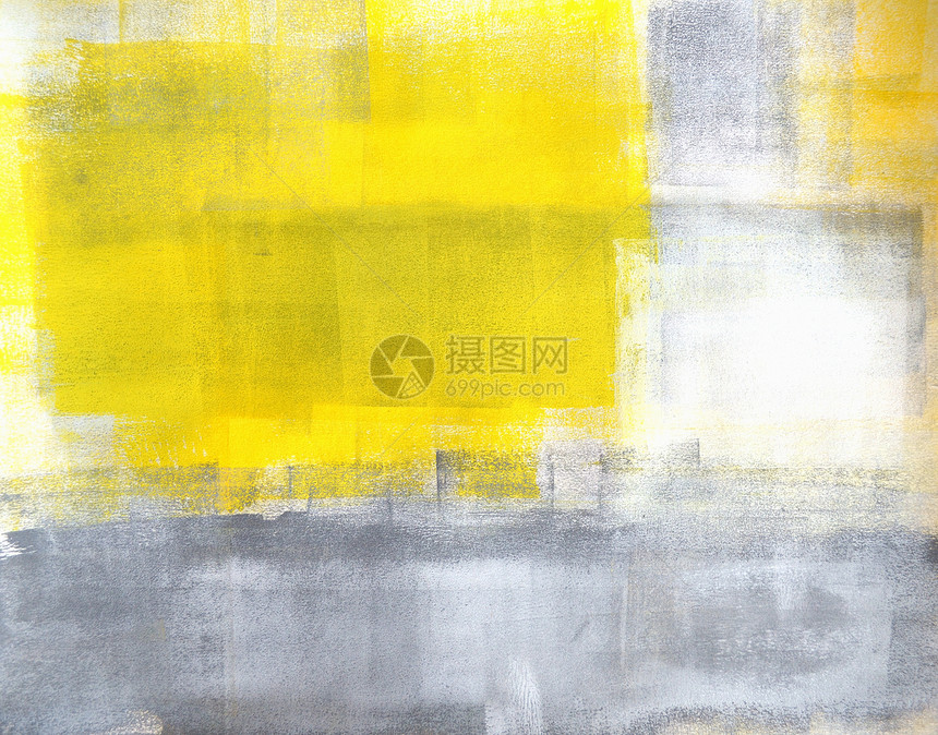 灰色和黄色摘要绘画艺术品白色线条正方形艺术装饰画廊设计墙壁帆布图片