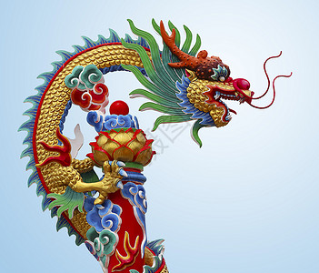 中国龙艺术传统雕塑雕像背景图片