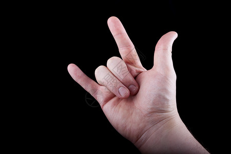 显示我爱你的手印牌手指语言身体男性手势概念广告比划背景图片