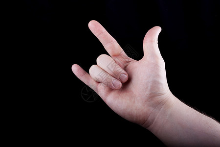 显示我爱你的手印牌手势男性比划语言广告身体概念手指背景图片