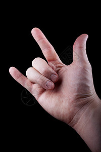 显示我爱你的手印牌身体手指概念手势广告男性比划语言背景图片