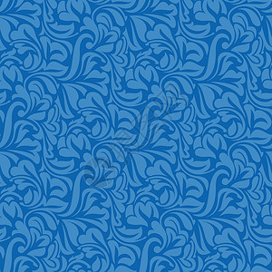 蓝色无缝模式花卉艺术壁纸装饰品插图墙纸花纹丝绸背景图片