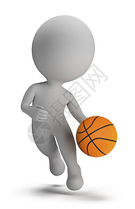 3d小人     篮球运动员白色玩家游戏灰色插图跑步运动篮子男人行动背景图片