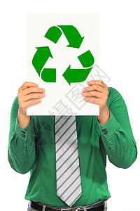 绿色环境保护男人标语环境商务办公室职员符号招牌人士背景图片