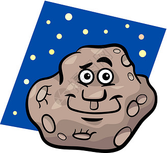 有趣的小行星卡通插图背景图片