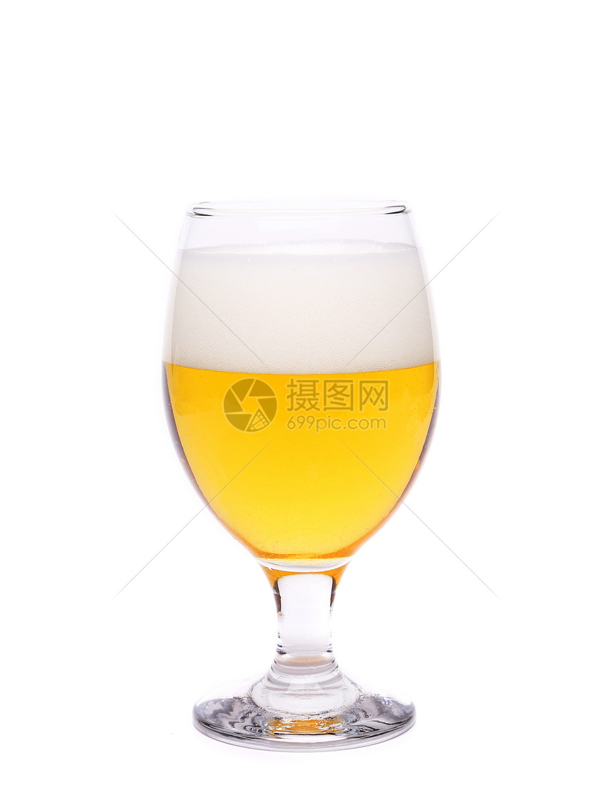 酒杯啤酒金子白色水晶玻璃水分工作室泡沫高脚杯气泡反射图片