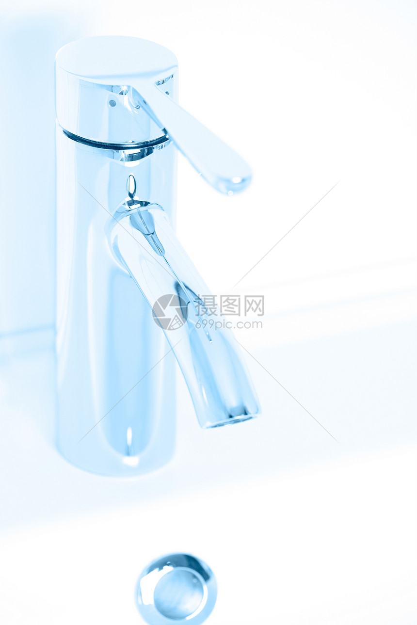 现代水龙头饮料卫生间反射生活洗手间健康蓝色阀门饮用水龙头图片