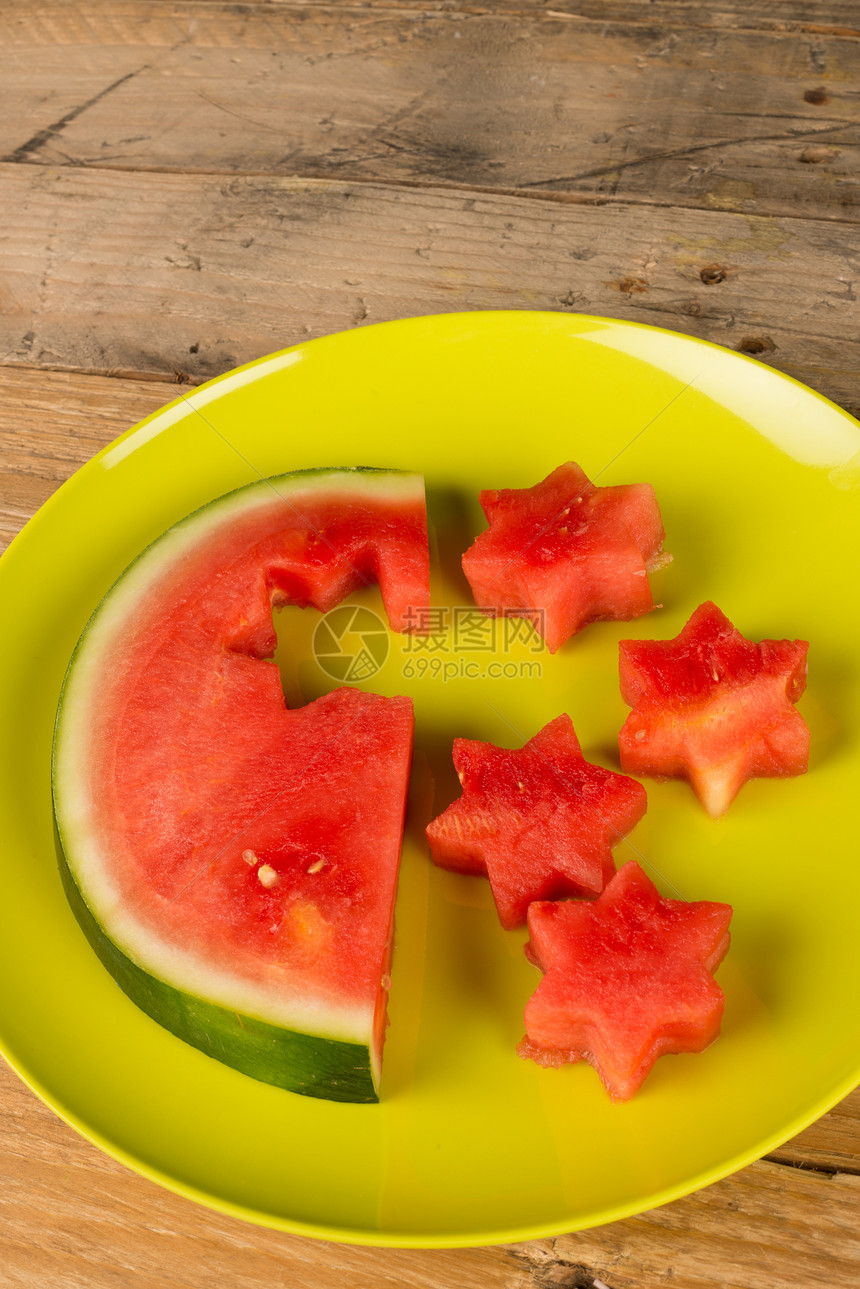 给孩子的甜点星星服务儿童创造力美食子们红色西瓜装饰水果图片