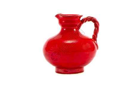 白上隔离的红色陶瓷炉高清图片