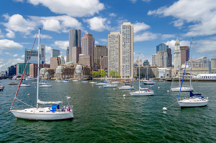 波士顿天线建筑场景摩天大楼城市天空景观地标蓝色旅游金融图片