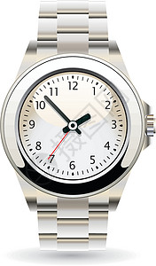 银色手表反射小时插图跑步办公室时间指针数字金属圆圈高清图片