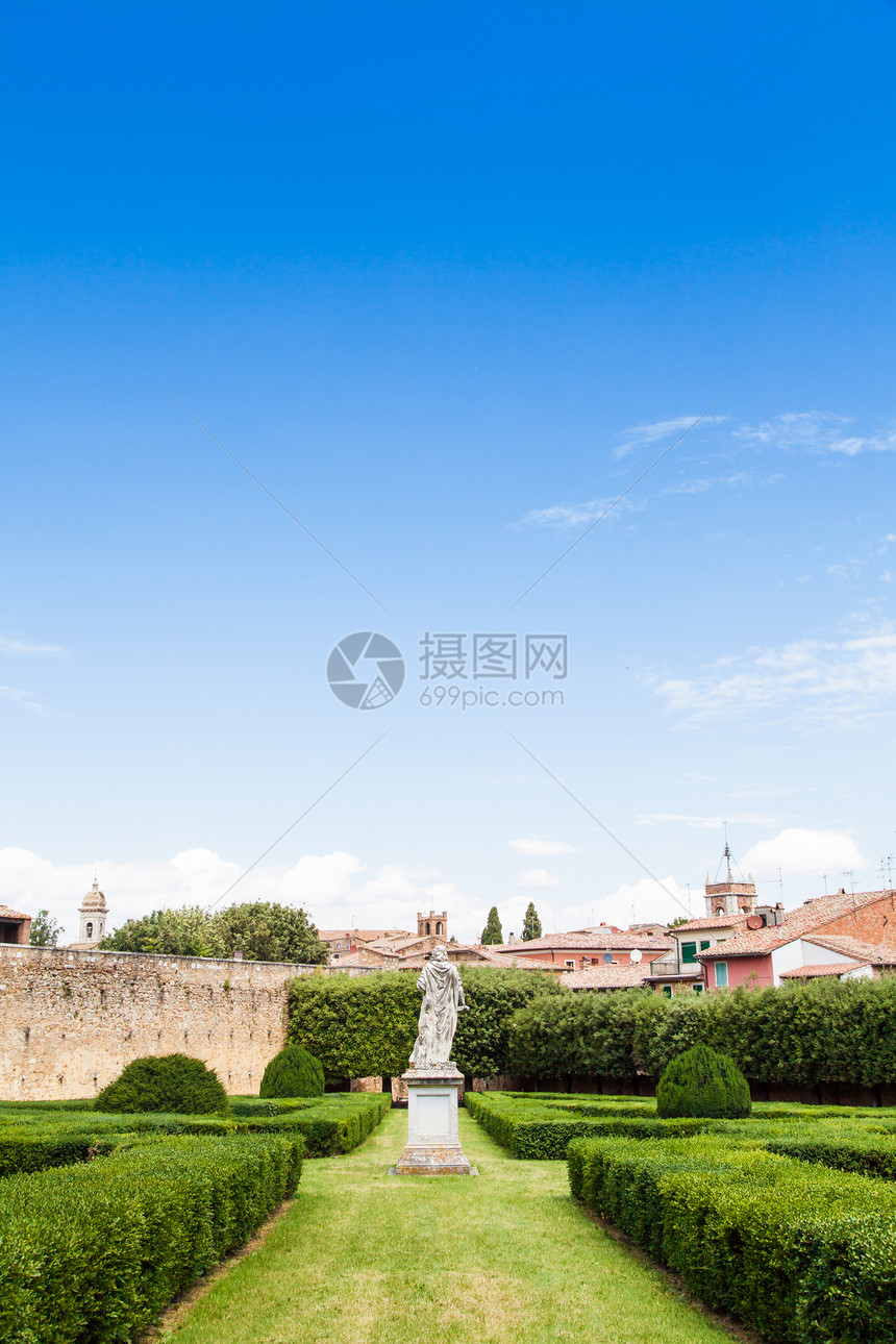 意大利花园风景石头植物公园梦境基里科凉棚绿色农村国家图片