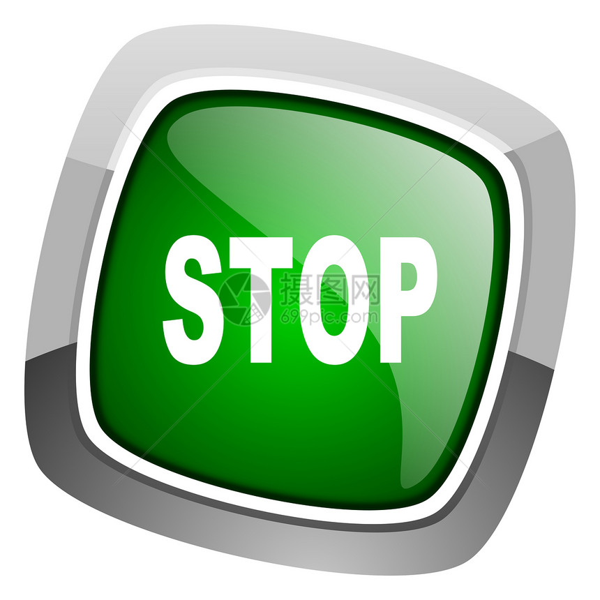 停止停止图标注意力危险验证绿色休息出口力量钥匙按钮合金图片