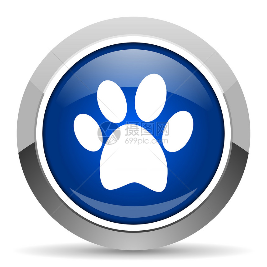 动物足迹图标荒野蓝色犬类食物网络按钮生态互联网痕迹宠物图片