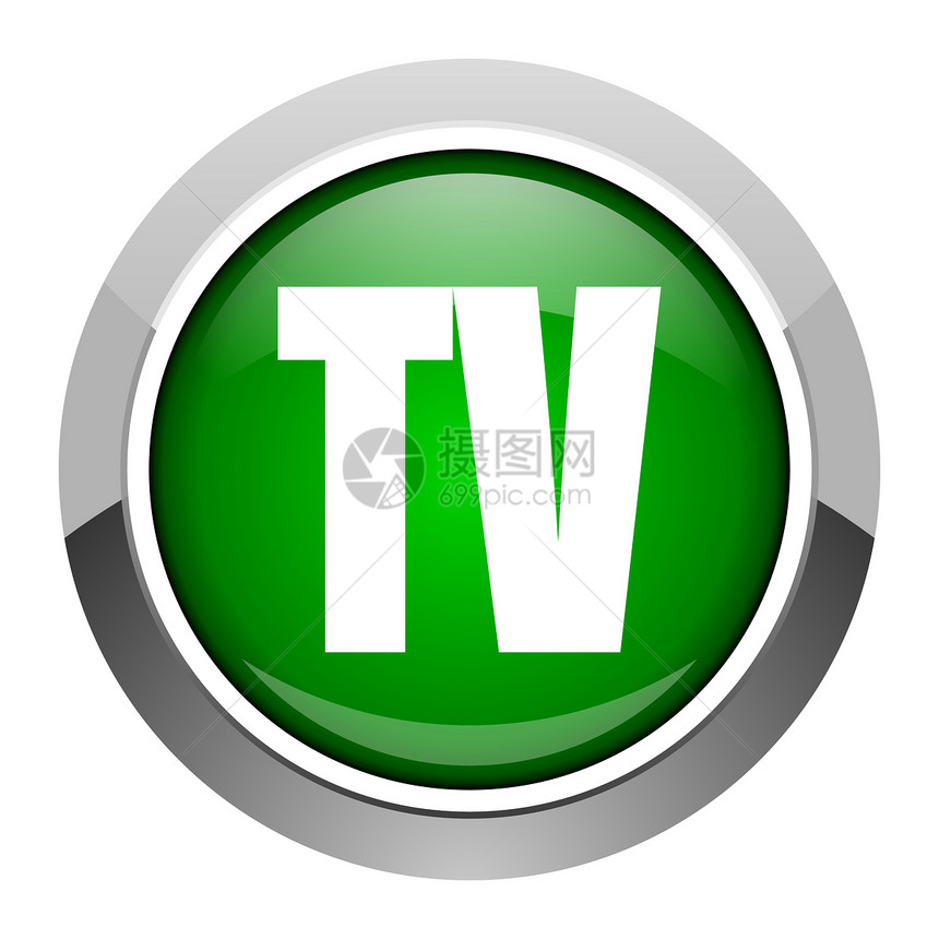 tv 图标电话电视绿色网络商业居住日程互联网视频按钮图片