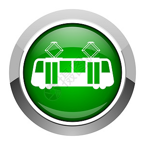 电车图标城市公共汽车铁路电缆商业绿色按钮运输交通火车钥匙高清图片素材