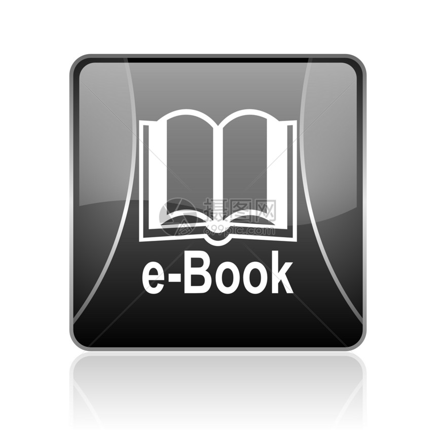 e-book 黑广场网络闪光图标图片