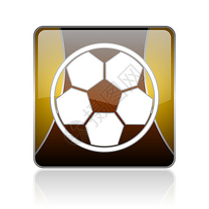 足球网站素材足球金色方形网格闪亮的图标背景