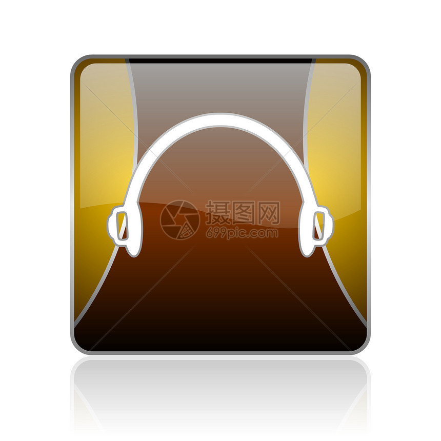 金方字网光亮的图标中心麦克风娱乐正方形技术金子音乐会白色打碟机按钮图片