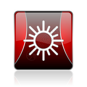 太阳红方红色 Web 光亮的图标预报温度气氛标识天气商业正方形白色黑色气象背景图片