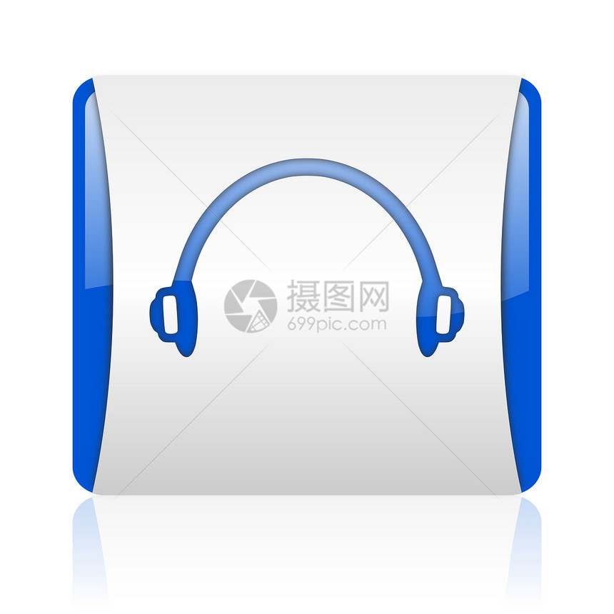 蓝方网络闪光图标正方形商业电话麦克风标识按钮耳机打碟机钥匙网站图片