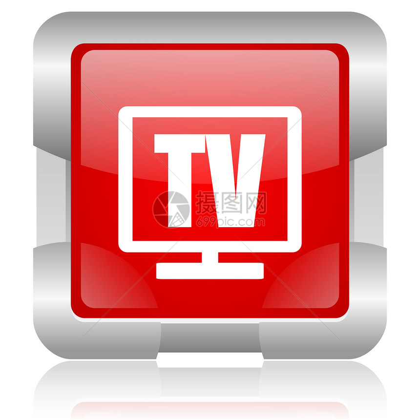 tv 红色正方形网络闪光图标电影日程居住金属互联网视频手表钥匙监视器运河图片