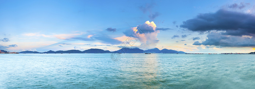 香港海石海岸的日落背景图片