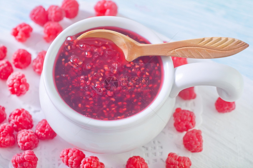 草莓果酱生活方式勺子浆果覆盆子水果饮食食物蔬菜背景健康饮食图片