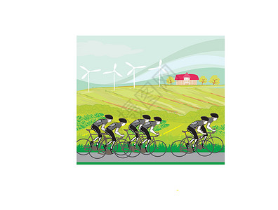 天星小轮自行车骑自行车运动员插画