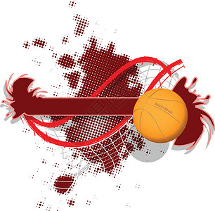 篮球比赛竞赛篮子游戏海报红色运动背景图片