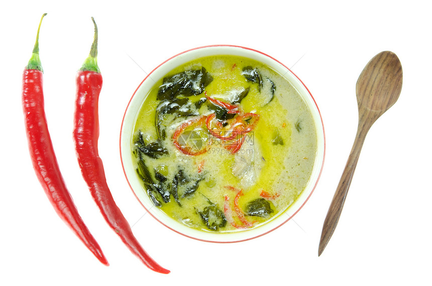 亚西瓜咖哩勺子辣椒蔬菜菜肴白色绿色食物茄子美食红色图片