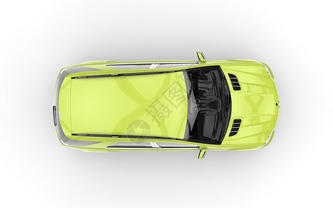 Lime 绿色顶端视图 SUV运动的高清图片素材