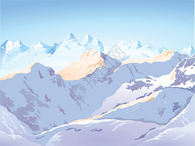 无人机全景拍摄下雪山脉爬坡眼睛丘陵降雪高山滑雪远足蓝色比赛冰川插画