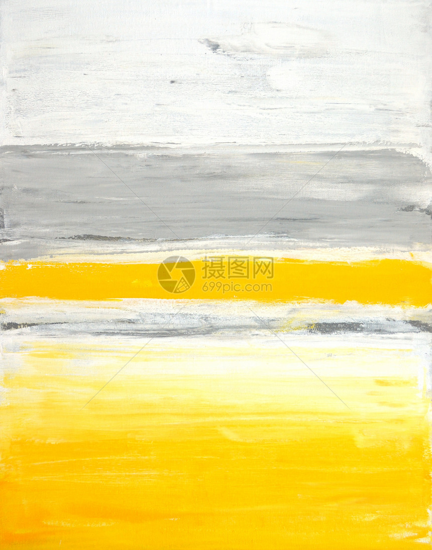 灰色和黄色摘要绘画线条帆布墙壁白色设计装饰办公室艺术品画廊图片