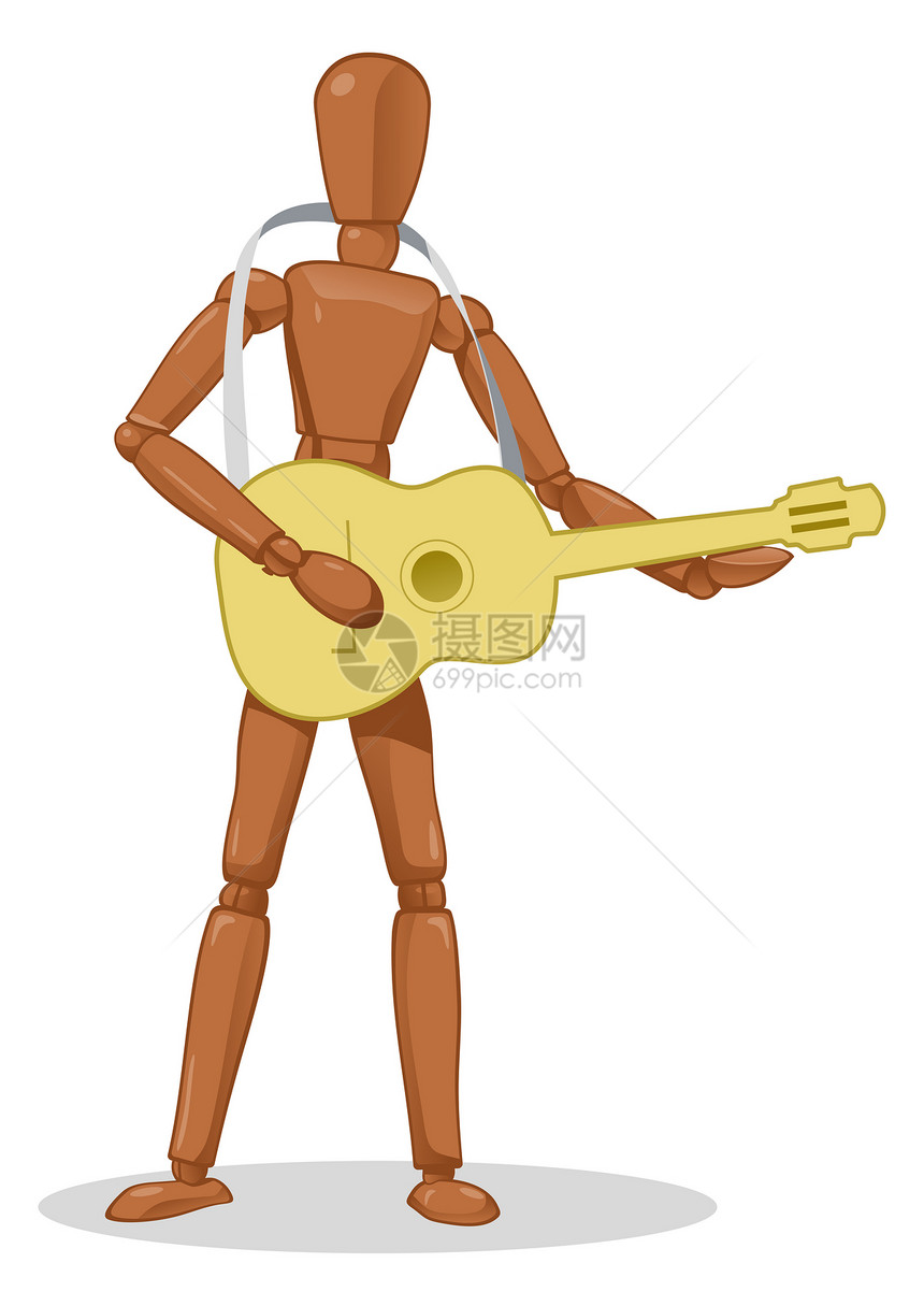 吉他手克隆人物机器人吉他舞蹈插图形象艺术男人站立图片