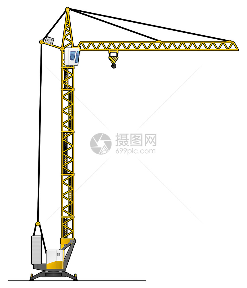 起重塔立柱卡通片绘画草图起重机吊车插图草稿橙子院子图片