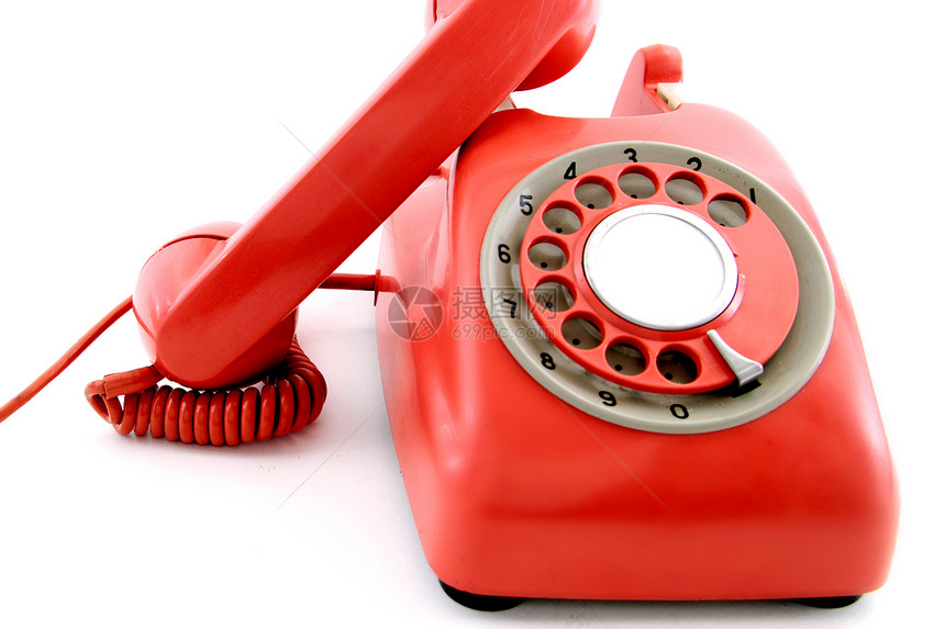 旧电话商业电讯红色塑料技术拨号办公室图片