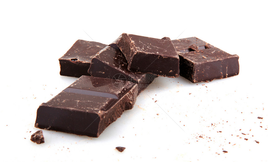 黑巧克力棒碳水工作室棕色糖果巧克力美食块化合物美食食物白色图片