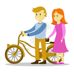 骑自行车的青少年插图卡通片运动城市旅行街道背景图片