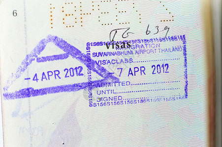 泰国 护照印章素万那普高清图片素材