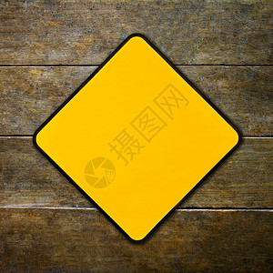 黄色符号警告空白注意力木头背景图片