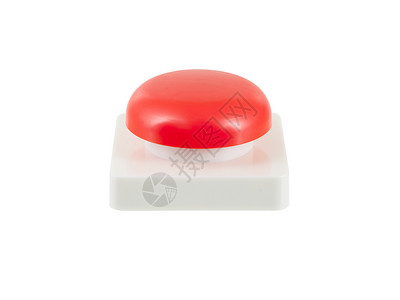 孤立的红色按钮控件透明度玻璃白色控制圆形金属恐慌反射戒指阴影背景图片