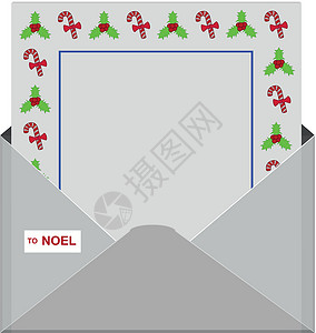 致圣诞老人的信白色红色插图绿色糖果信封欲望礼物背景图片