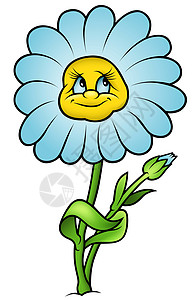 Daisy 花朵叶子插图花蕾剪贴植物卡通片手绘花瓣绘画背景图片