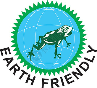 友好地球的标志插图生态青蛙艺术品地球背景图片