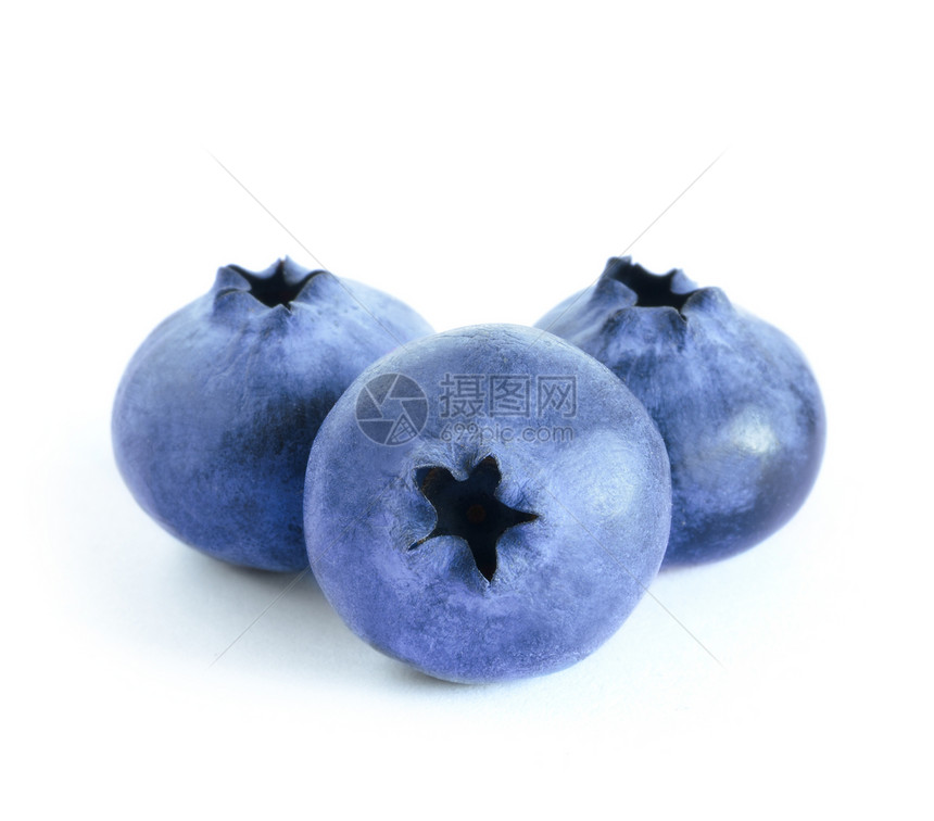 白色背景的新鲜蓝莓群組图片