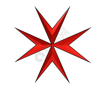 马耳他十字纹章白色插图宗教红色背景图片