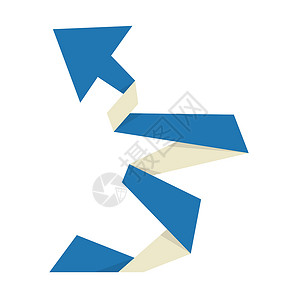 折纸箭互联网丝带标签创造力蓝色贴纸空白广告横幅白色背景图片