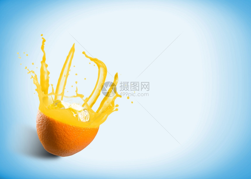 鲜橙汁和喷洒果汁橙子运动飞溅饮食早餐水果食物生活热带图片