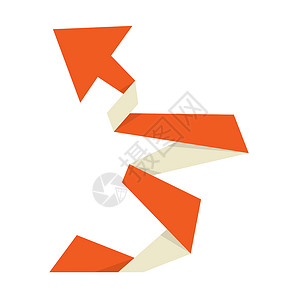 橙色折纸箭背景图片